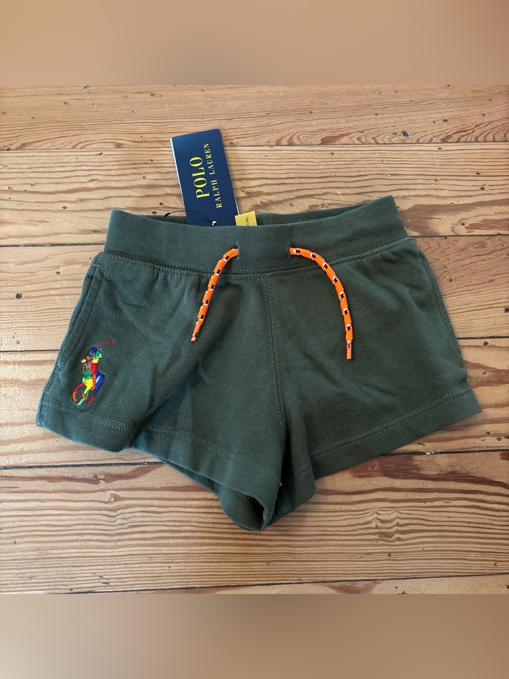 $49.50 Polo Ralph Lauren Girls Shorts Summit Green Rainbow Pony Logo Size 2 New